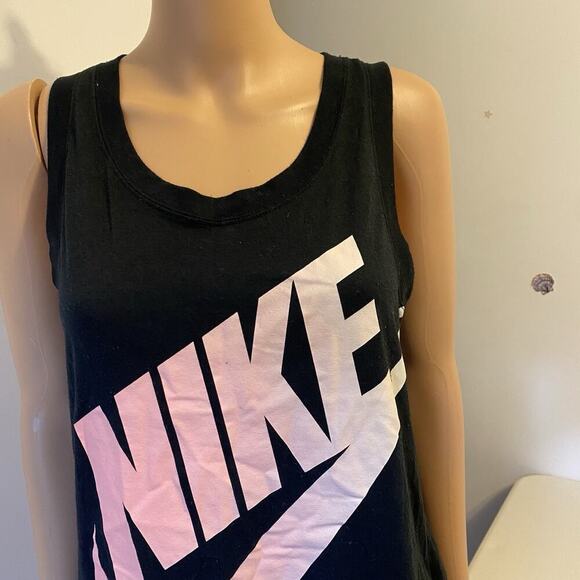 Nike Sportswear Active Shirt Women's Small Black Ringer TankTop Logo Swoosh Y2K - Picture 6 of 7